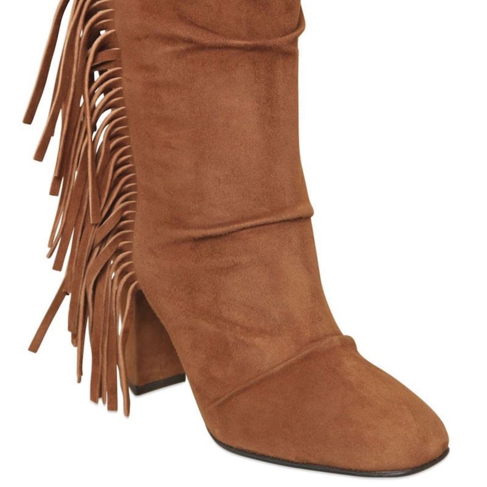 Giuseppe zanotti brown suede fringe boot